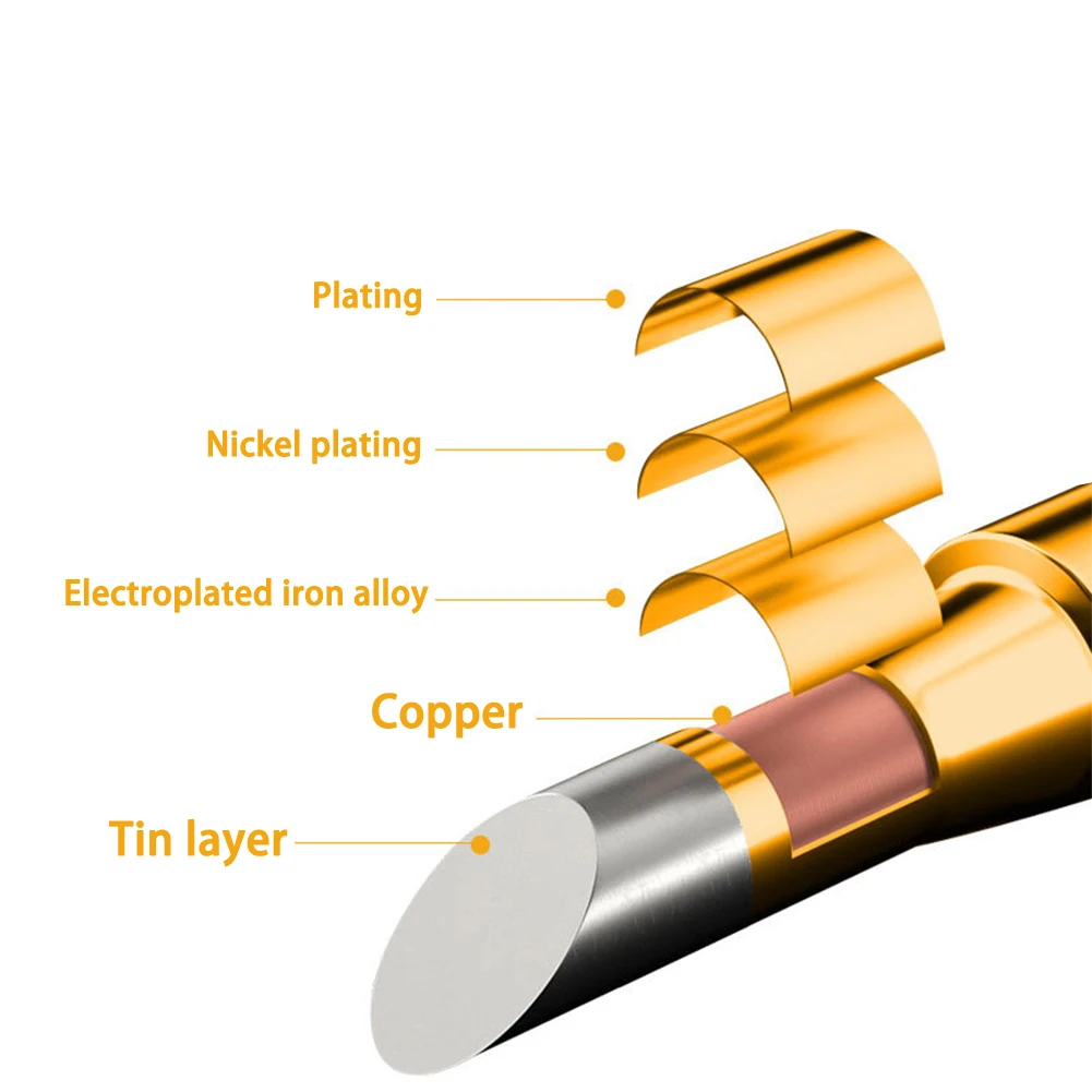 1pc Gold Color 900M-T Type Welding Tips Lead-Free Welding Solder Tip Soldering Iron Head Welding Soldering Accessories