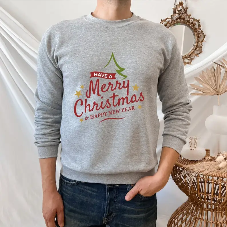 Have A Merry Christmas Sweatshirt for Women Xmas Women Merry  Short Sleeve Top Tees O Neck 100% Cotton y2k goth Drop Shipping