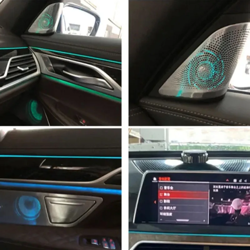 자동차 미드레인지 트위터 하이파이 음악 스테레오 경적 주변 조명, BMW 신제품 7 시리즈 G11 G12 11 컬러 LED 스피커 커버