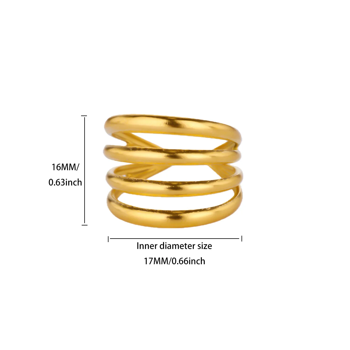 Fashionable Rings Women Gold Stainless Steel