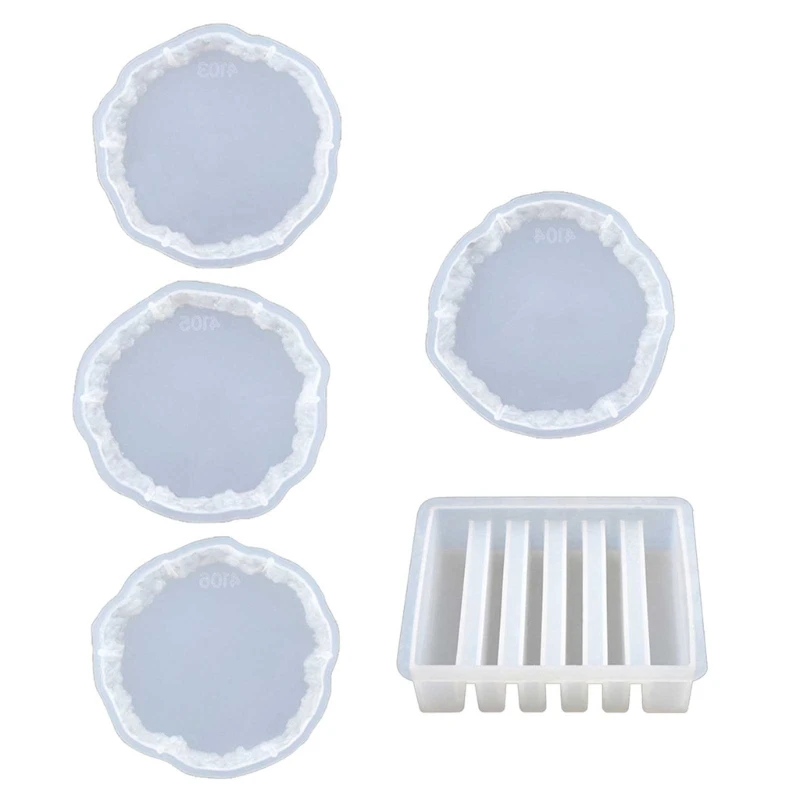 Thick Resin Molds DIY Art Crafts Cup Mat Mold Irregular Tray Silicone Molds for DIY Resin Crafts Home Decoration