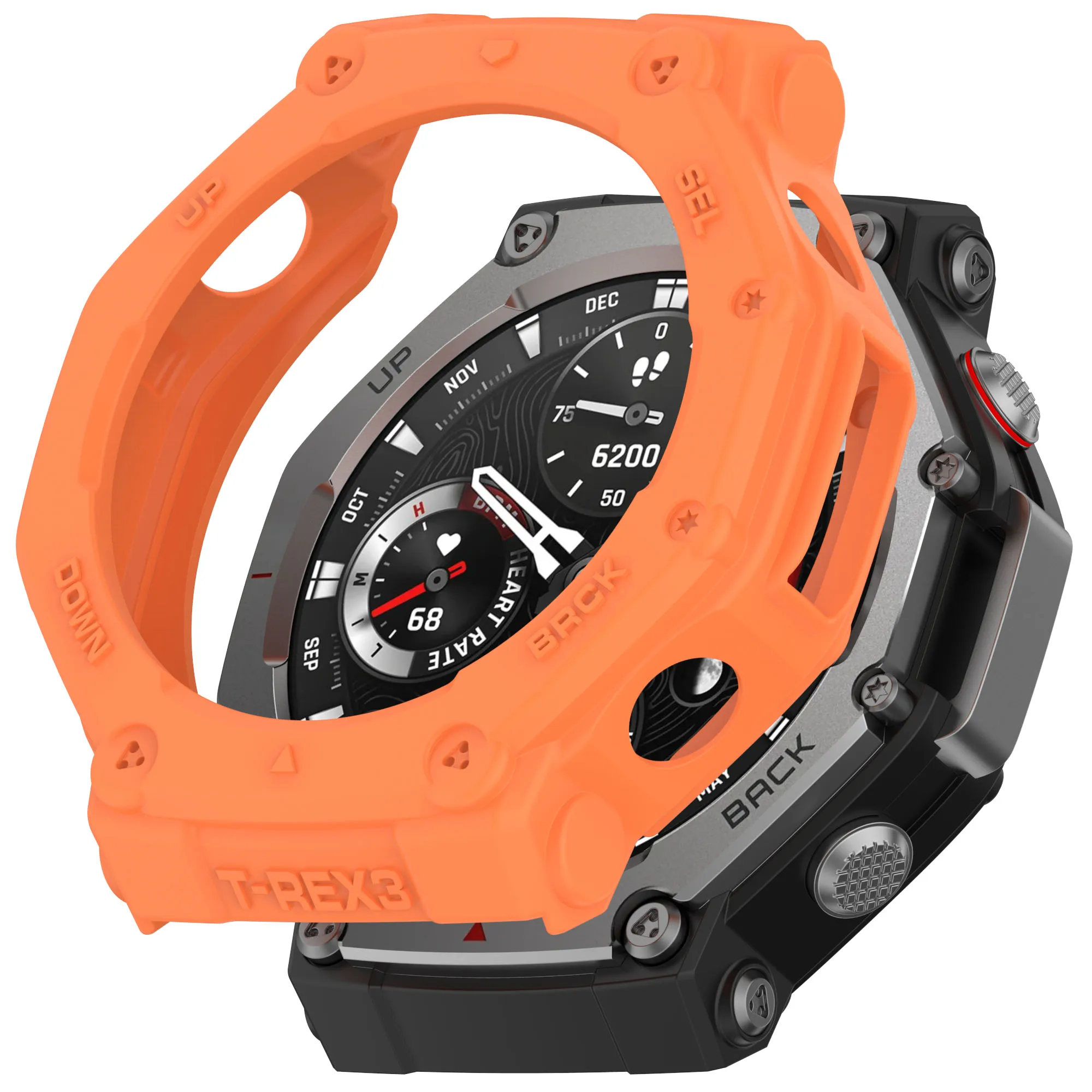 Enhanced Soft TPU Protector Case with Toughened Glass for Smartwatch - Durable Hollow Protection Shell Frame
