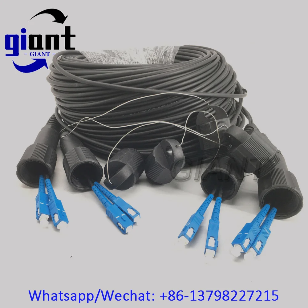 4코어 100M 아머드 패치 코드, 4코어 PDSC SM G657A1, 100M, 직경 4.5mm, TPU/LSZH, PDSC/UPC-PDSC/UPC 4C 파이버 아머드 패치 코드