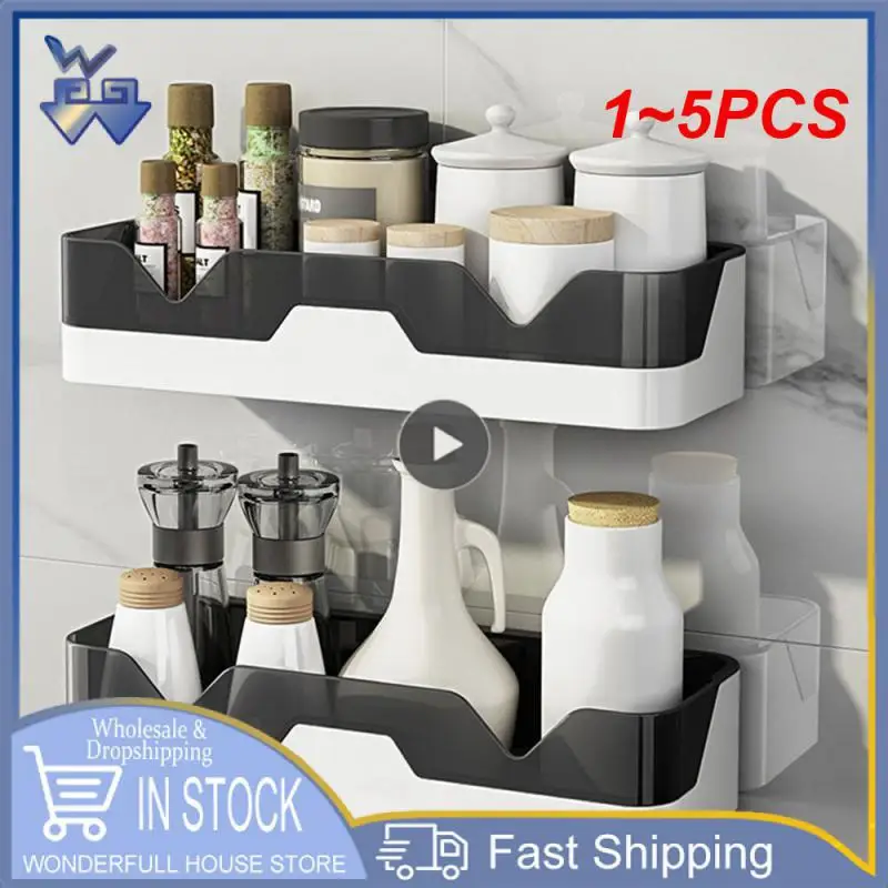 

1~5PCS Convenient Toilet Wall Durable Practical No Punching Solid Simple Bathroom Wear-resistant Wall Hanging Shelf Universal