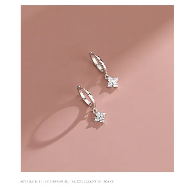 Boucles d'oreilles carillon feuille en argent regardé 925 pour femme, bijoux anti-allergie, accessoires de fête, cadeau 5