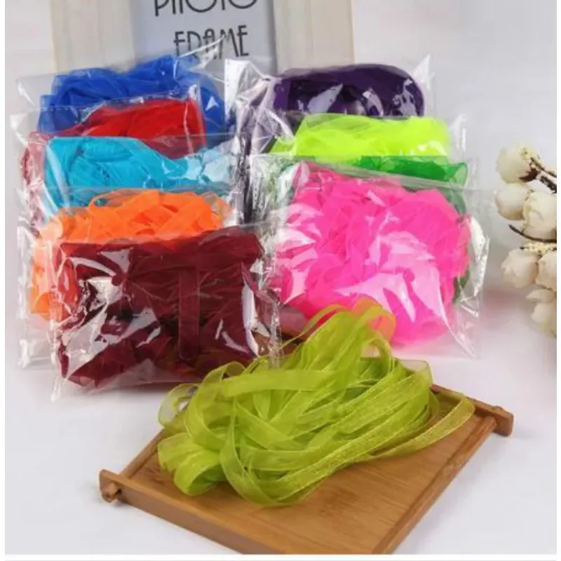 Chiffon Silk Organza Polyester Ribbon For Sewing Wedding Decoration Webbing Crafts Gift Packing Belt 10 Meters