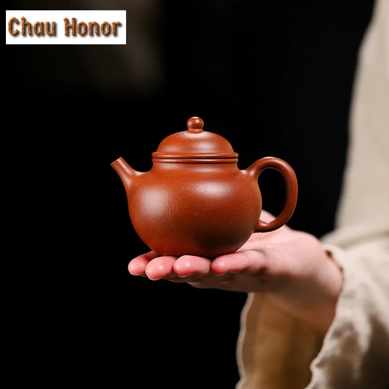 160ml Traditional Yixing Purple Clay Teapots Handmade Rongtian Pot Raw Ore Mud Kettle Chinese Zisha Tea Set Tableware Craft Gift