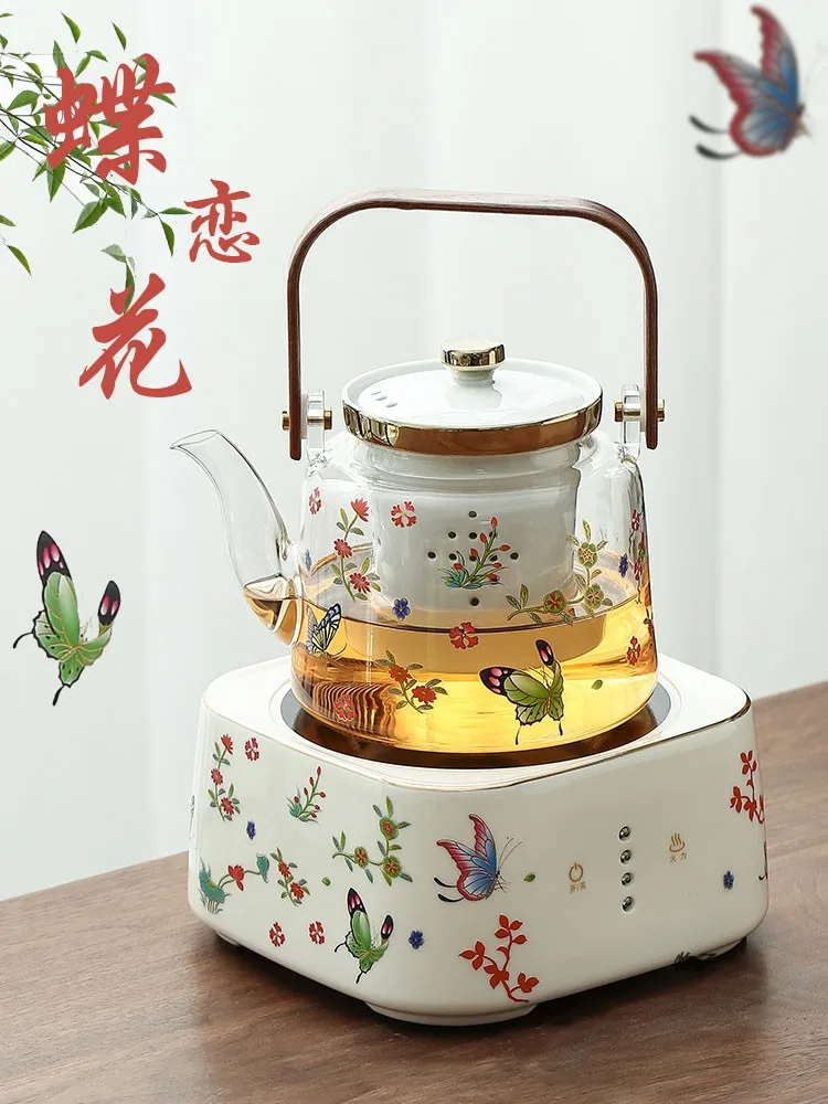 Electric Pottery Stove Tea Cooker Water Boiler High borosilicate Glass 820ml Kettle Ceramic Filter Steam extraction