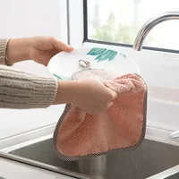 Thickened Coral Velvet Hand Towel Hanging Absorbent Towels Kitchen Hanging Towel Cleaning Rag Dish Towel Cloths Household 4