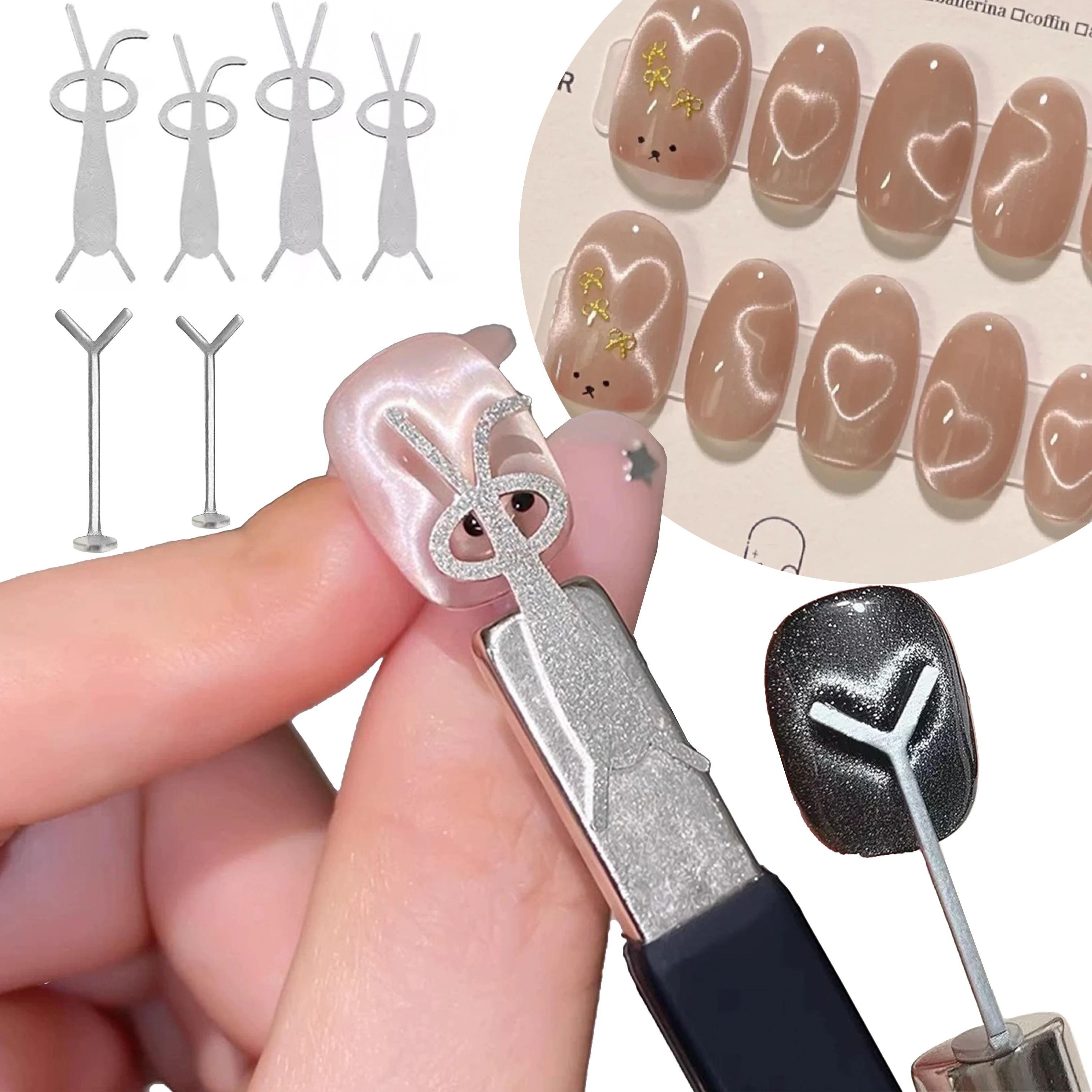 New Rabbit Bear Magnetic Auxiliary Nail Art Tool 3D Bunny