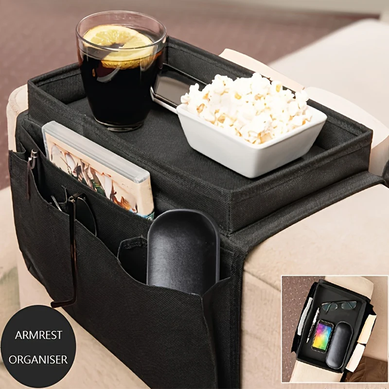 Sofa Armrest Storage Bags Large Size TV Remote Control Holder Sofa Bedside Hanging Tray Sofa Sundries Organizer Supplies 1