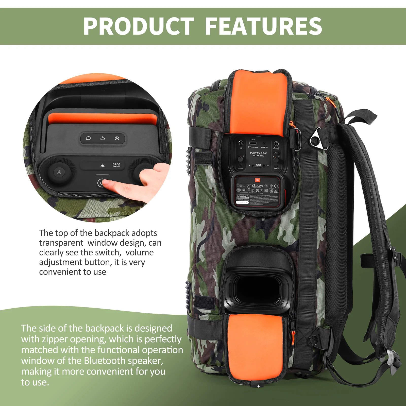Speaker Bag Travel Case Replacement For PartyBox Club120 For
