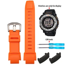 Waterproof Rubber Silicone Watch Strap for Outdoor Adventure Watches (Orange - catch - S)