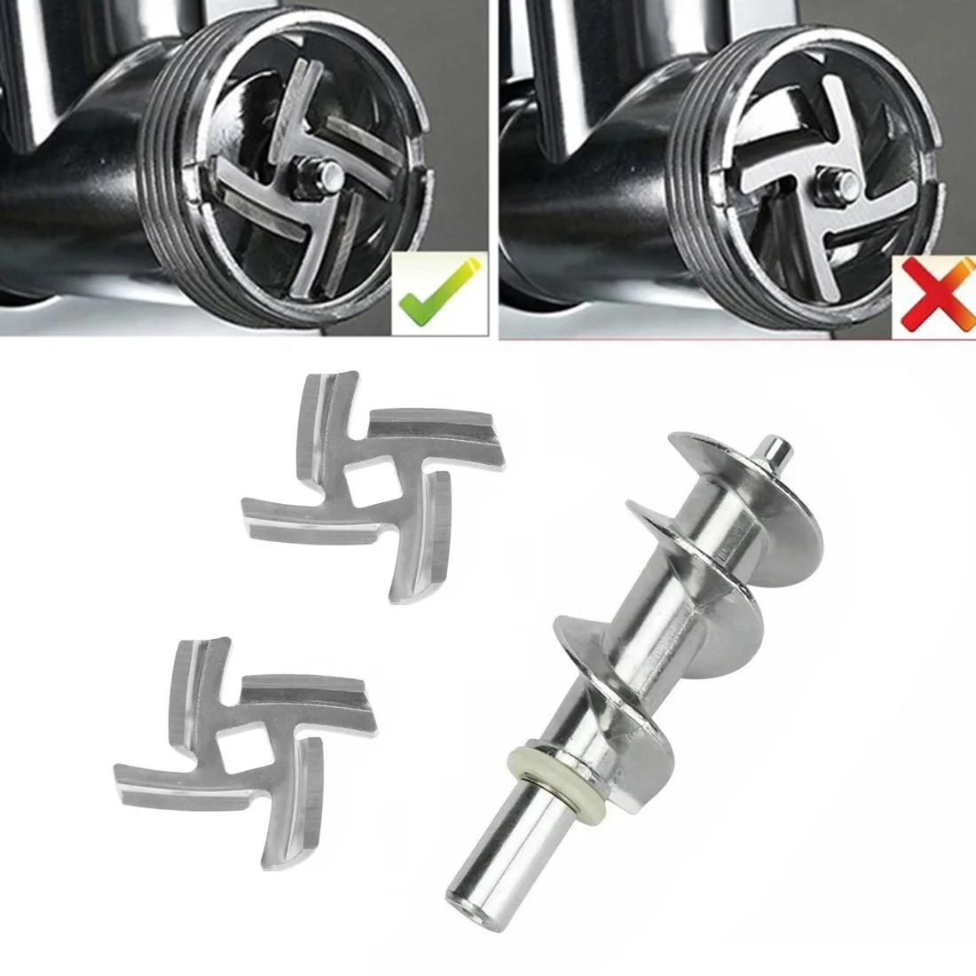 Description Picture 3 of itemPerfect Fit 3PCS Replacement Screw Mincer Auger Parts for Moulinex Models Upgrade Your Meat Grinder Experience