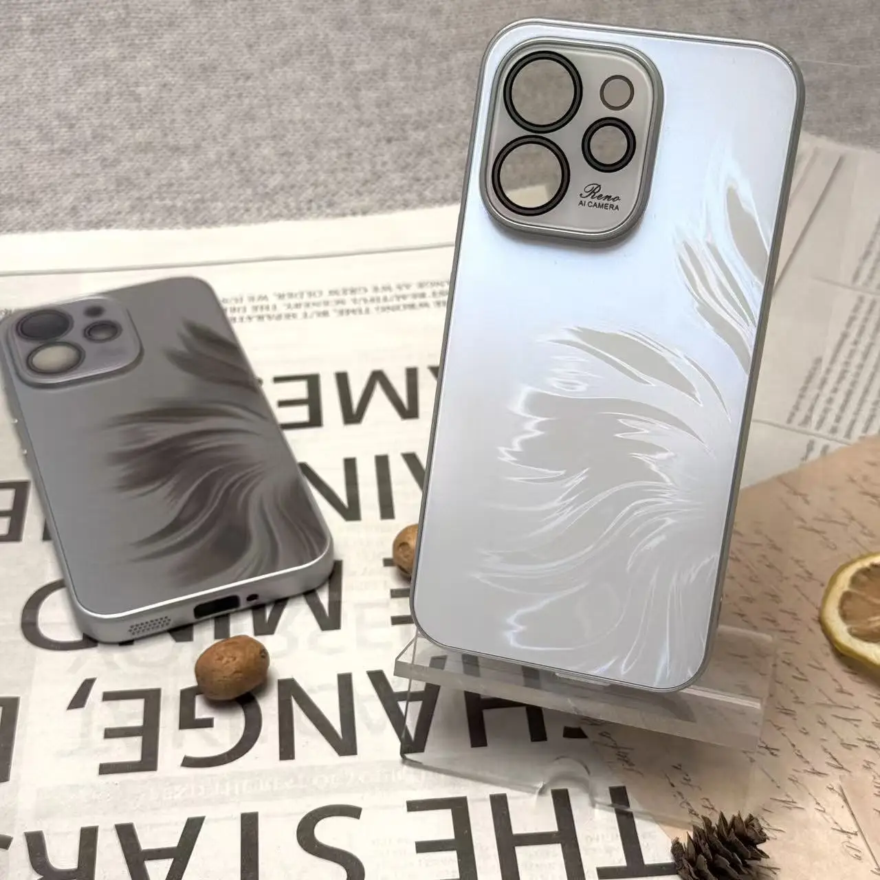 Luxury Electroplated Frosted Acrylic Shockproof Case with Full Lens Protection