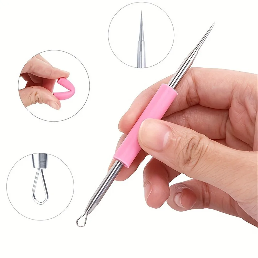 Double Head Acne Picking Tool - Blackhead & Blemish Removers for Efficient Acne Removal, Silicone Beauty Needle for Facial Skin