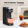 NEW Slim Single Serve Coffee Maker for K Cup Pods & Ground Coffee, One Cup Coffee Maker Fits 7.3" Travel Mugs 6