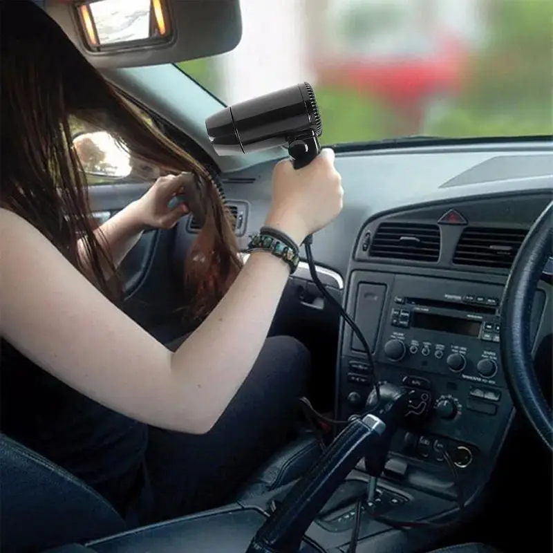 

Portable 12V Car-styling Hair Dryer Hot Cold Folding Blower Window Defroster automobile compact air blower car Heating & Fans