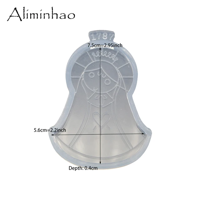 Dy1787 Fényes Virgen Lány Gyanta Kulcstartó Formák Diy Szilikon Epoxi Penész Ehető Cukorkapolim Polimer Agyag Csokoládé Fondant Sütemény - Image 6