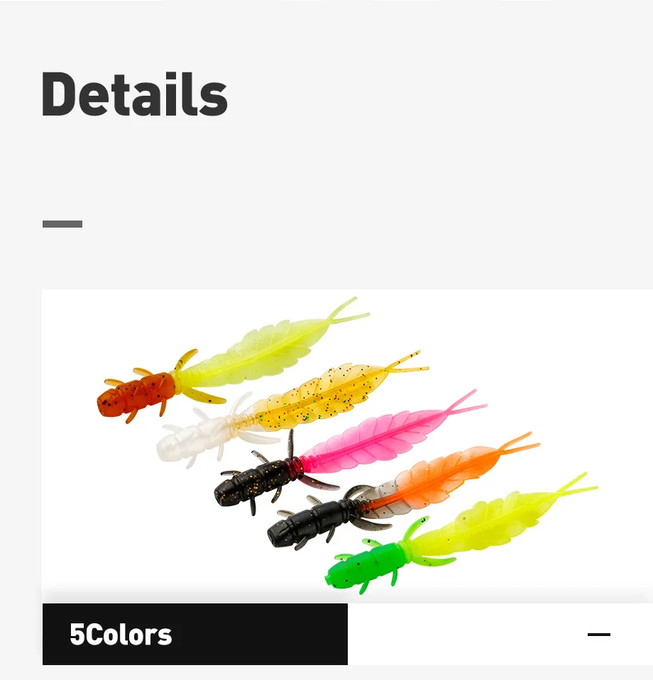 5 stücke weiche Forellen köder Silikon köder Wobbler Swimbait Pesca künstliche Wurm köder 75mm 1,3g künstliche Leurre Souple – Detail 7