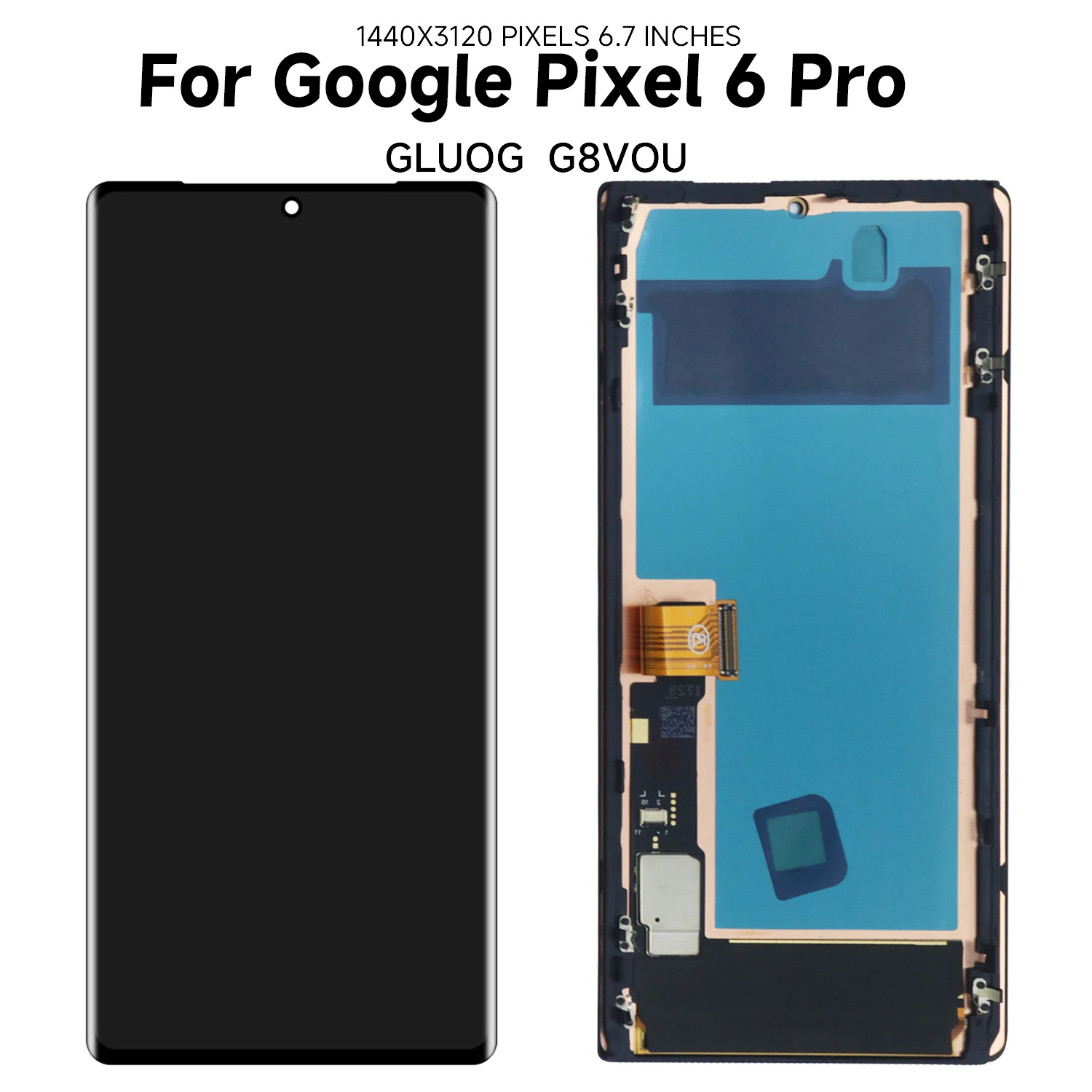 구글 픽셀 6 프로용 슈퍼 AMOLED LCD 디스플레이, 구글 픽셀 6 프로 GLUOG, G8VOU 스크린용 디지털 터치 스크린 교체, 6.7 인치