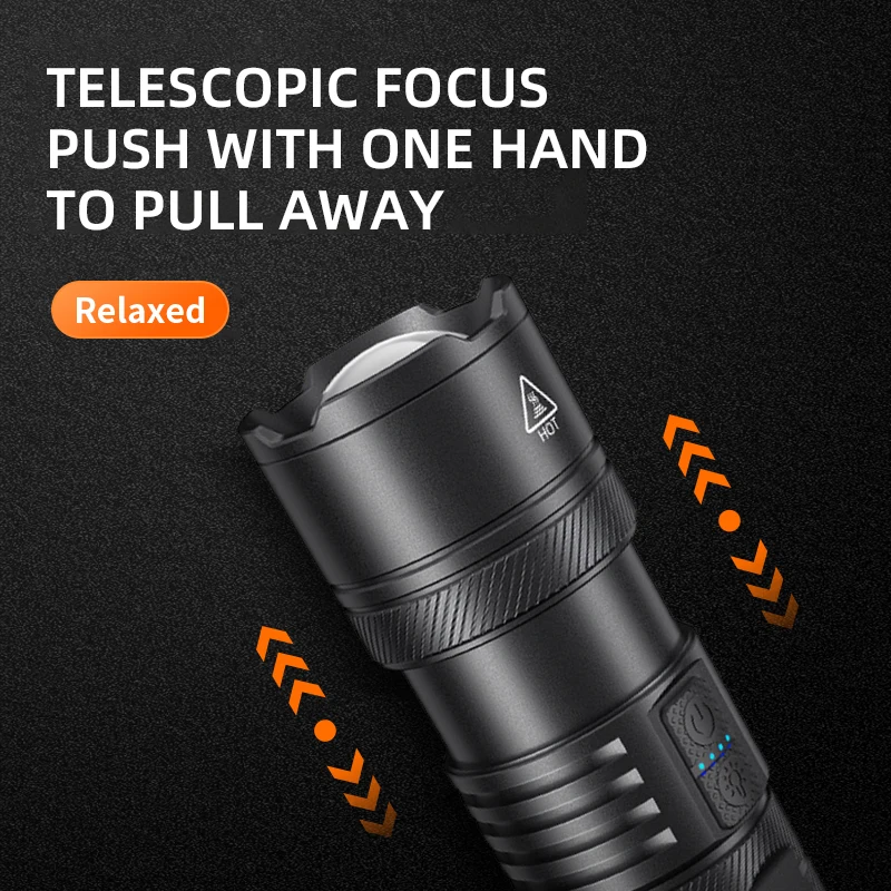 SUPERFIRE Y5(Y2 M19 M22) High-power Strong Light Zoom Flashlight Type-c Long Range Waterproof Camping USB Rechargeable Torch