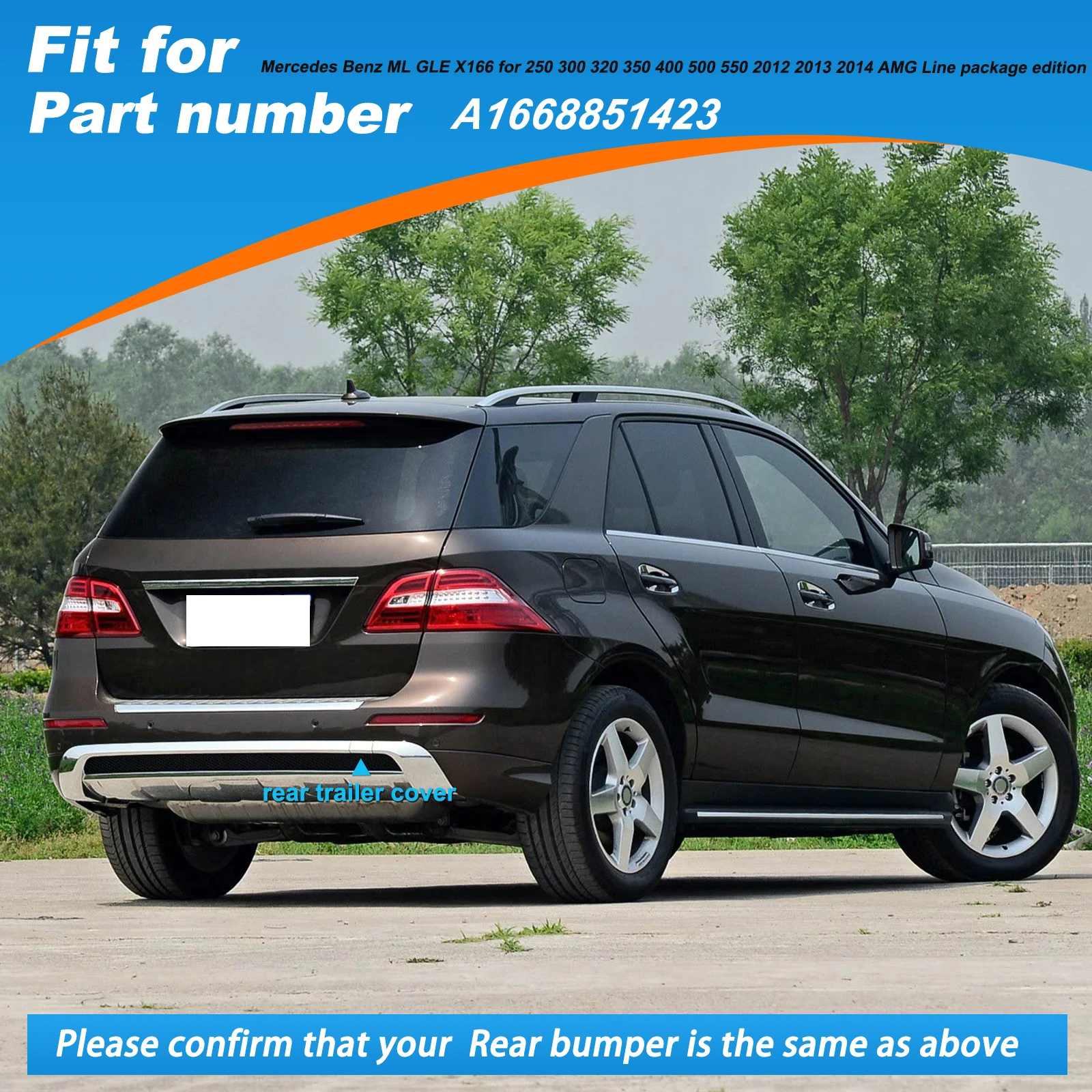 메르세데스 벤츠 ML GLE X166 250 300 320 350 400 500 550 2012 2013 2014 AMG A1668851423용 리어 범퍼 견인 고리 커버 캡 아이