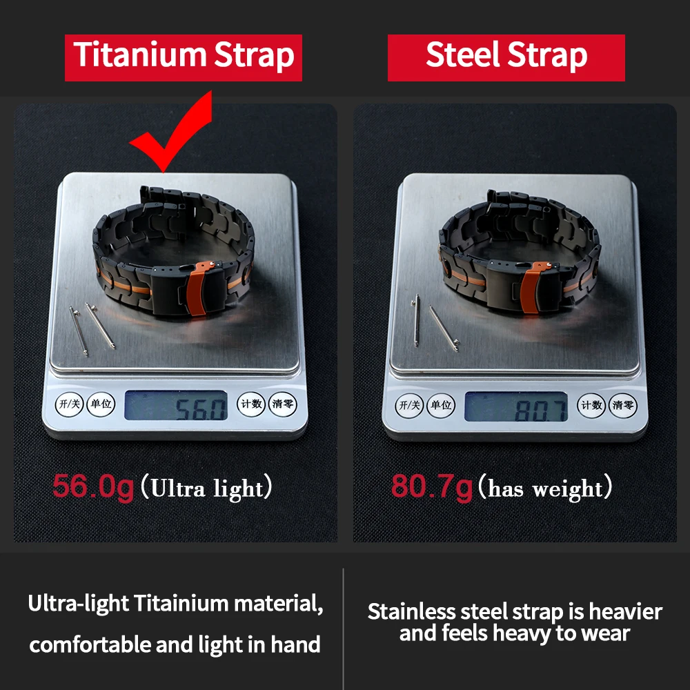 Luxury 22mm Titanium Metal Watch Strap - Color 2/Sport Watchband Bracelet