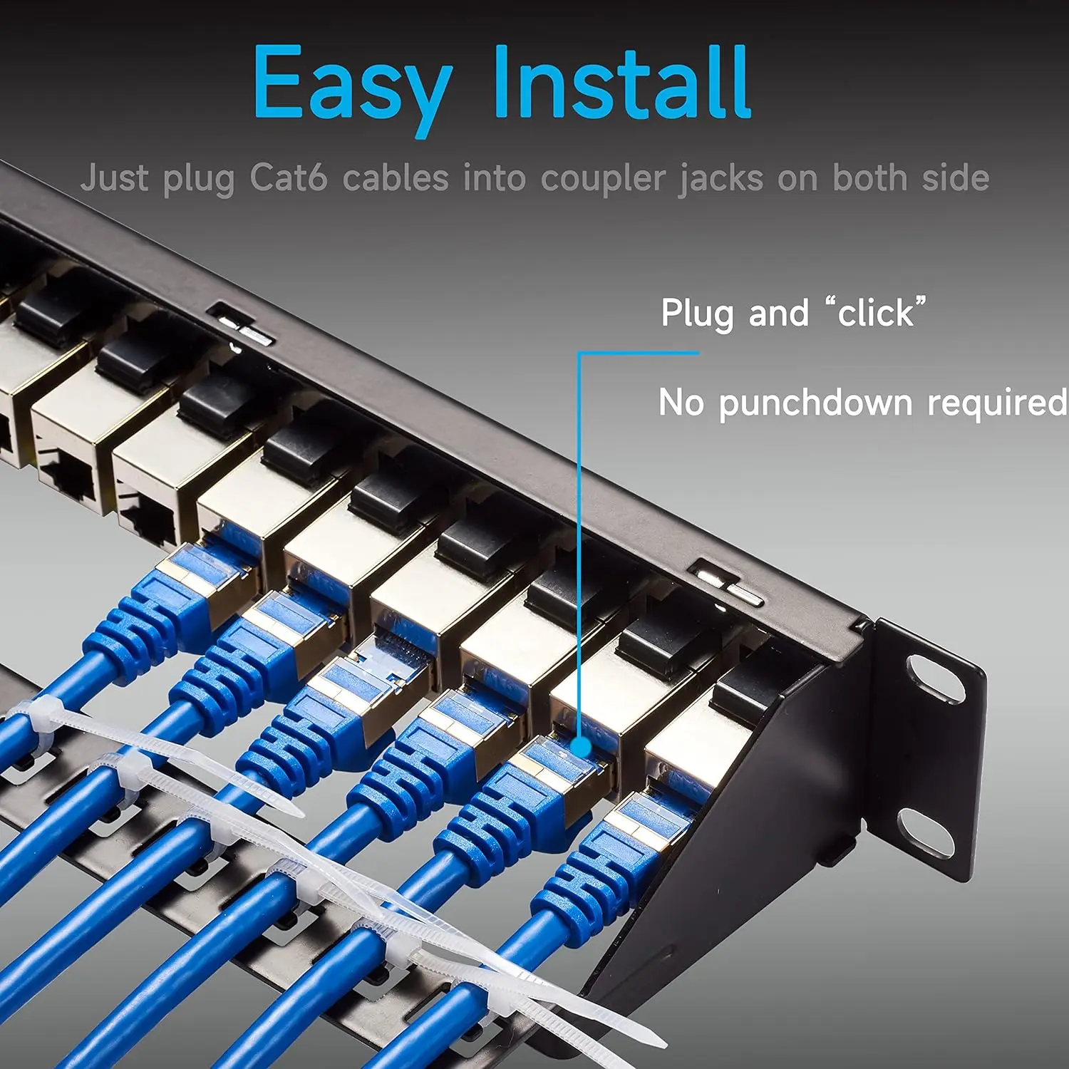 Patch Panel Rede de Acoplador Patch Panel Cat6 Cat6a Cat7 19 24 Port Zoerax-rj45 - Imagem 5