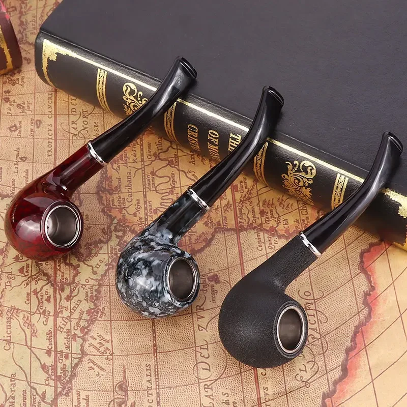 Vintage Durable Wood Curved Tobacco Cigar Cigarette Pipes Smoking Pipe Black Gifts Smoking Accessories