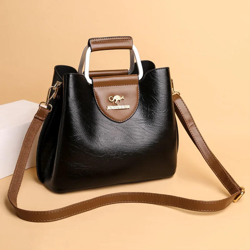 Women's Handbag Women's Shoulder Bag Fashion Purse Vintage Leather Bag Large Capacity Handbag Inclined Shoulder Bag Mom's Bag