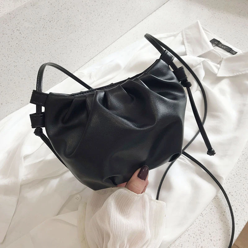 

Fashion Retro Women Simple PU Leather Handbag Messenger Bag Cute Cloud Bag Female Crossbody Shoulder Clutch Pouch
