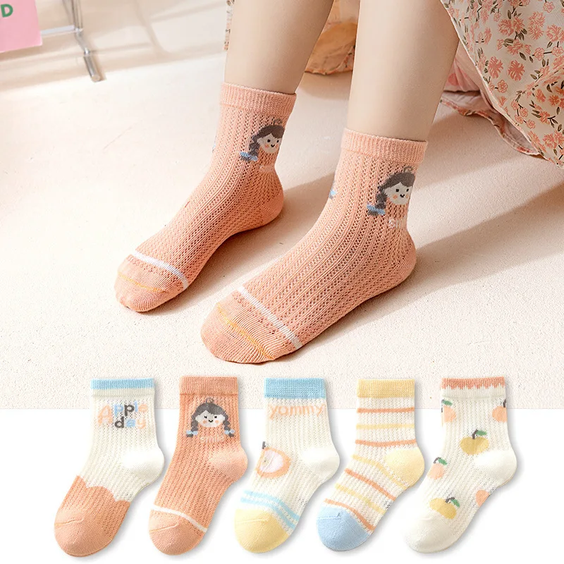 5Pairs/Lot Baby Boy Girl Socks Summer Kids Mesh Thin Sock Cartoon Toddler  Breathable Short Socks Calcetines 양말 - AliExpress