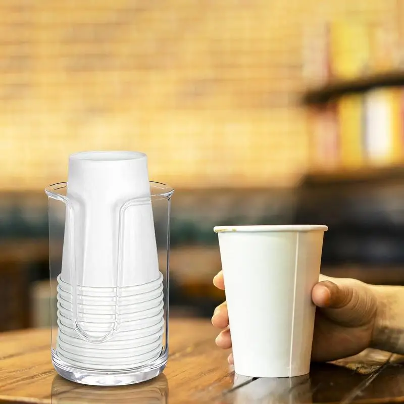Dispenser Per Bicchieri Di Carta – Supporto Trasparente Per Collutorio E Bagno, Portabicchieri Da Piano Per Lavabo, Impermeabile E Riutilizzabile