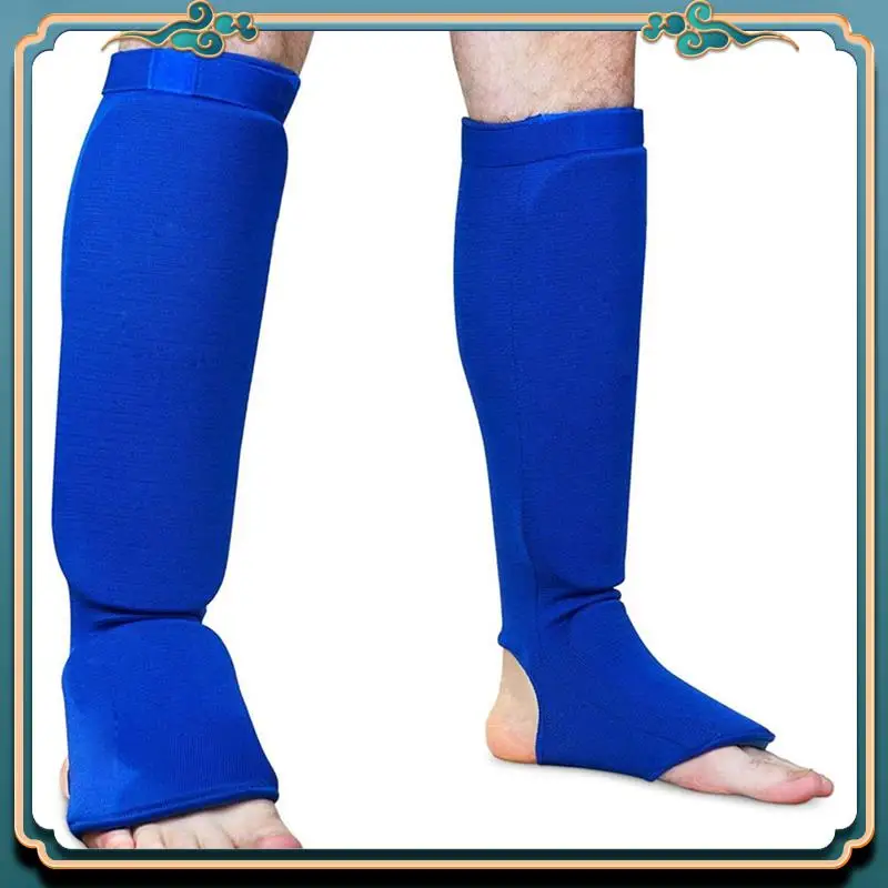 Latest Blue Karate Protective Gear Boxing Training Shin Guards Taekwondo Sanda Fighting Shin Guards And Instep
