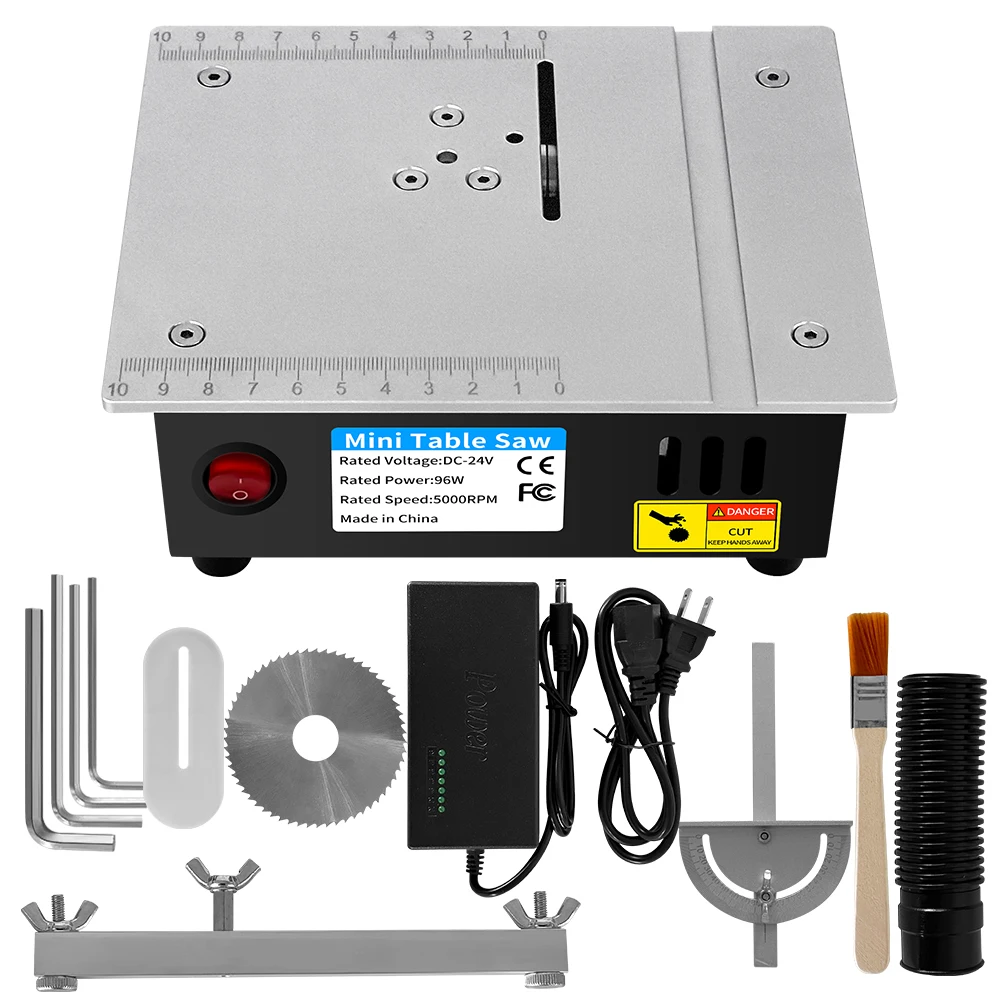 Woodworking Tools Woodworking Table Saw DC24V Household Miniature Woodworking Table Saw Electric Multi-Function Precision Dust-Proof Decoration Cutting Machine