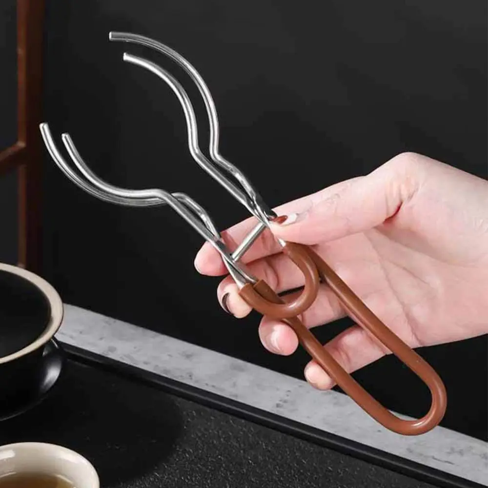 Stainless Steel Cup Clamp Multi-functional Anti-scalding Tea Brewing Assistant Easy To Clean Portable