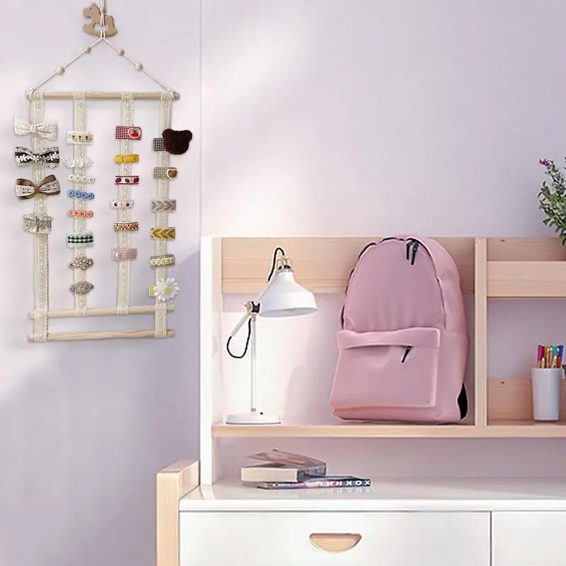 Bow Holder For Baby Girls Hair Bows Clips Storage Rack Hanging Wall Hairpin Organizer Children Hair Accessories Display Stand 4