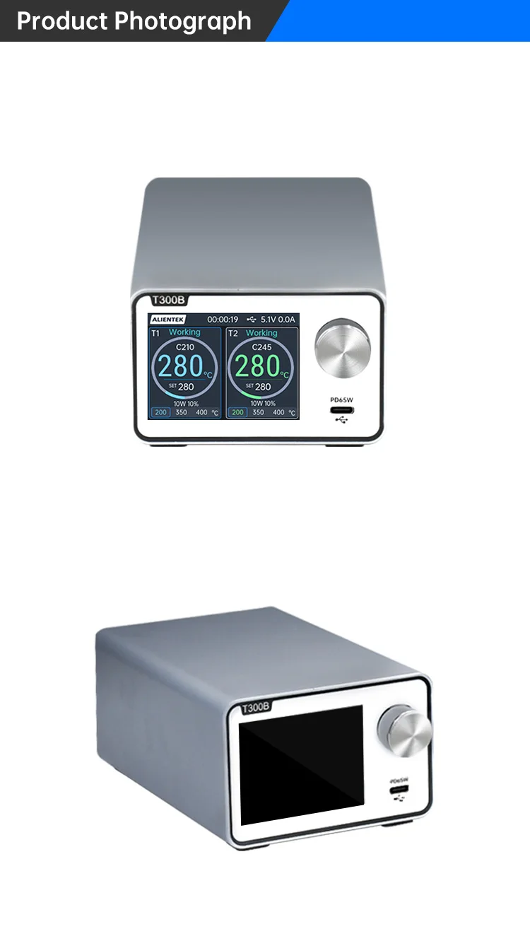 ALIENTEK T300 Soldering Station Transformer 160W Control Temperature 80~500° Dua