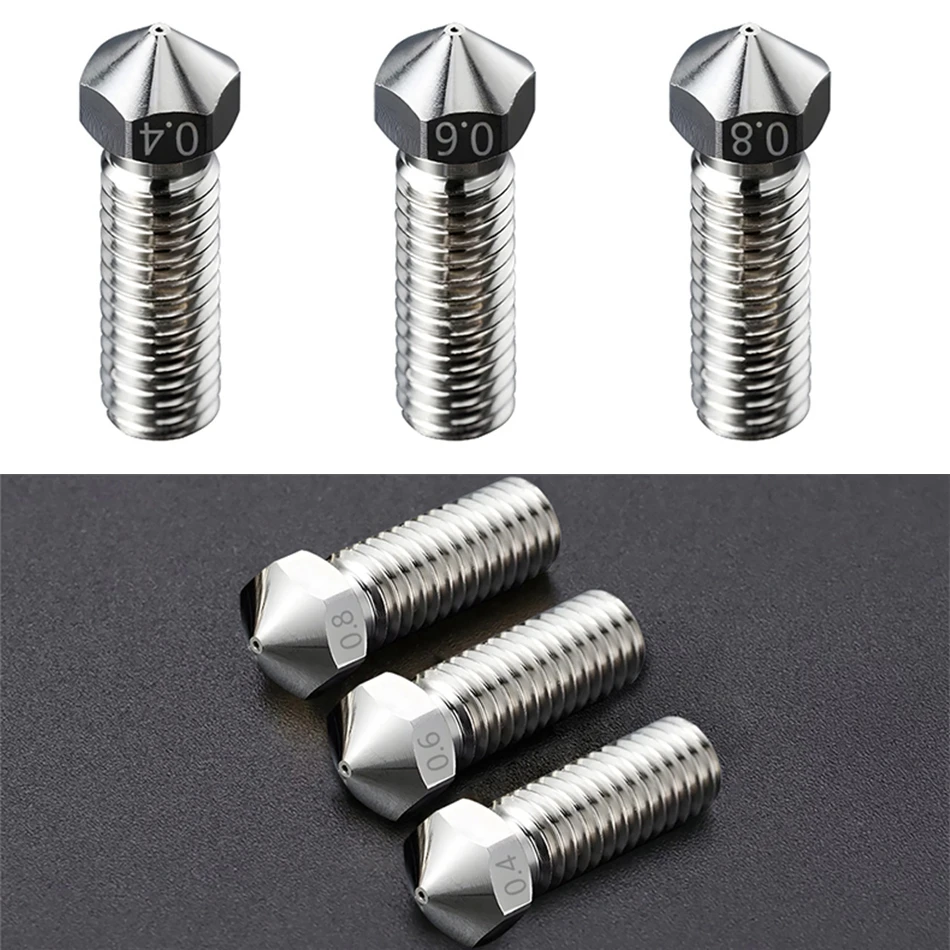 Vulcão Chapeado Cobre Bocal Extrusora Bocal para E3d Hotend 1.75 Filamento Peças de Impressora 3d Kingroon-v6 - Imagem 4