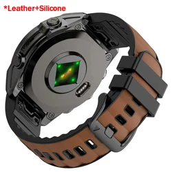 Elegant Leather Silicone Watchband - Soft 22mm/26mm Strap with QuickFit Design - QuickFit 26mm (Brown Black)
