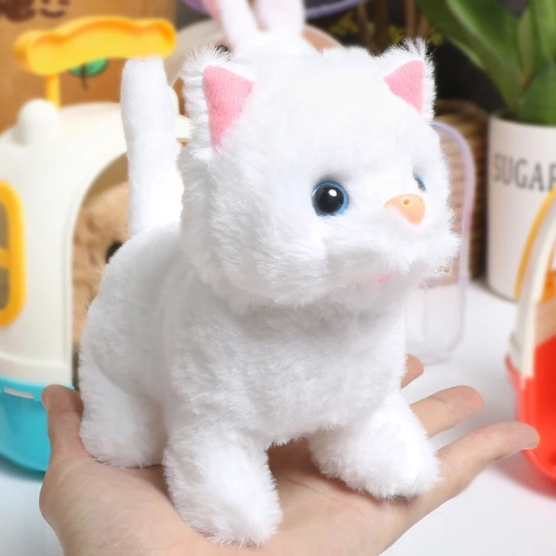 Pretend Play Electric Plush Animal Toys Pet Case Portable Suitcase Set Walking Sounds Early Education Toys Gift for Kids Girls 4