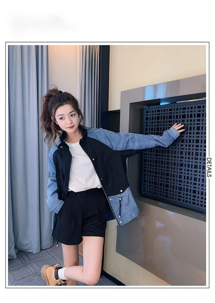 Real Shot of 2024 Veste en jean décontractée pour femme au printemps, petite taille, sensation haut de gamme, super beau haut de rue explosif_voghion.com