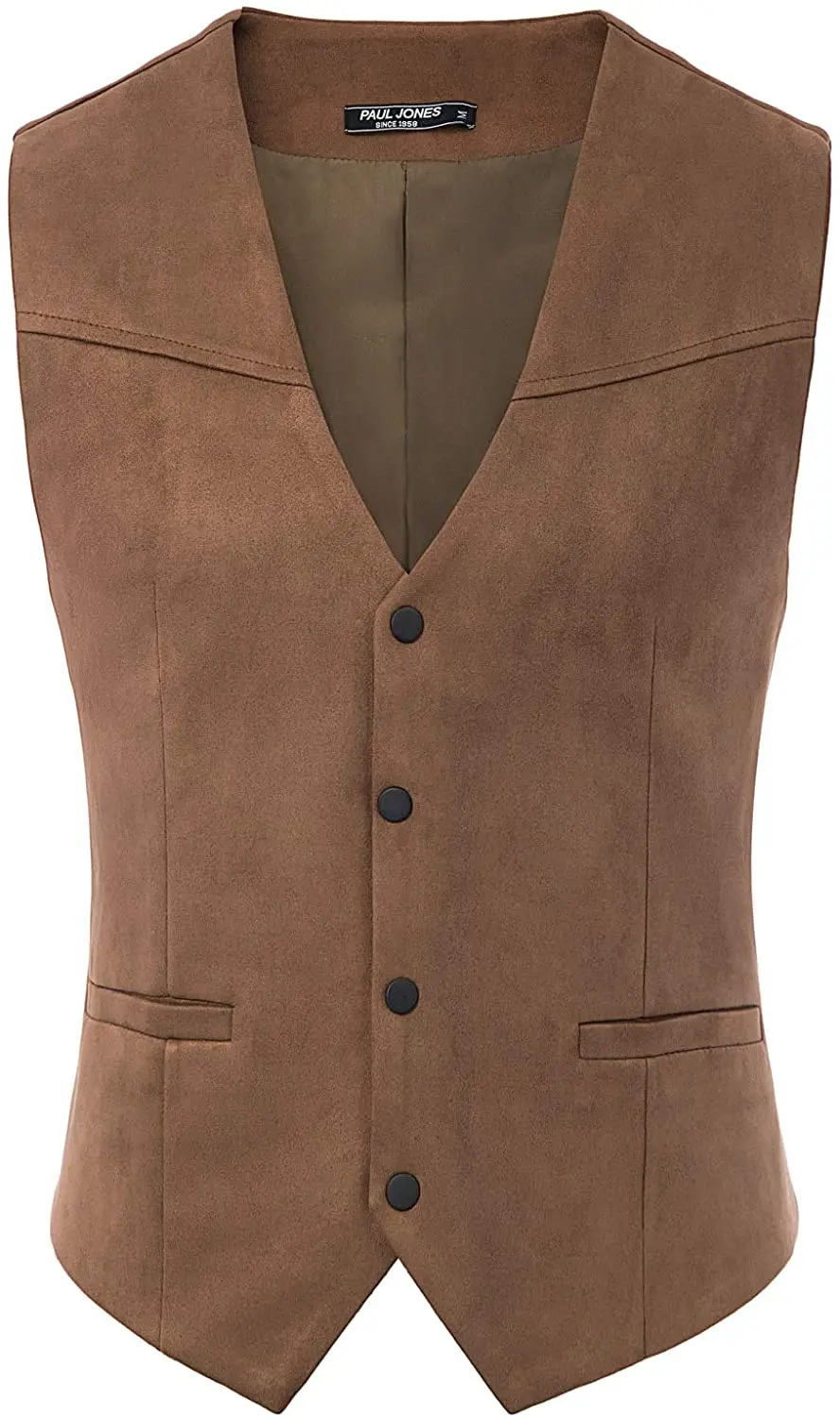Men's Suede Suit Vest Casual Western Denim Waistcoat