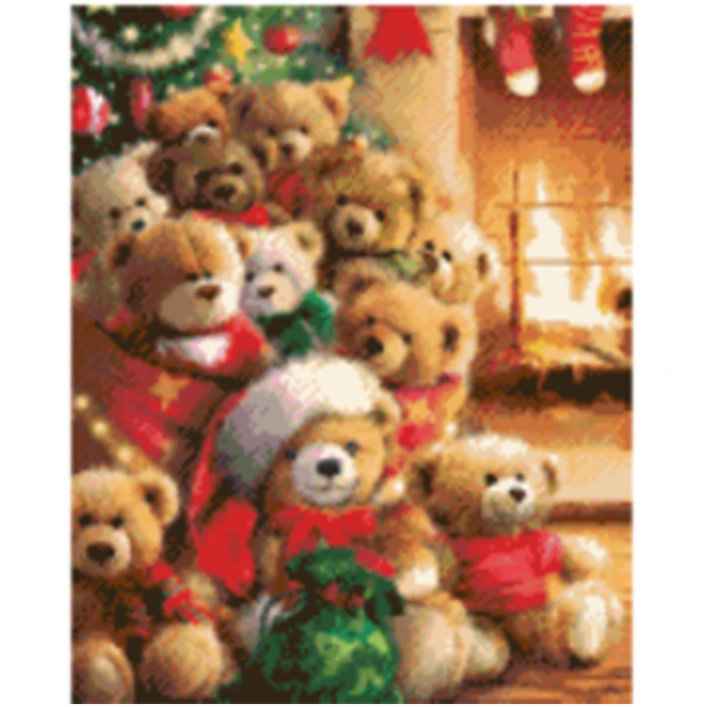 Xmas Diy beadwork bear Diy bead embroidery kits 3mm pearl bead embroidery kits beads for needlework cross stitch needlework