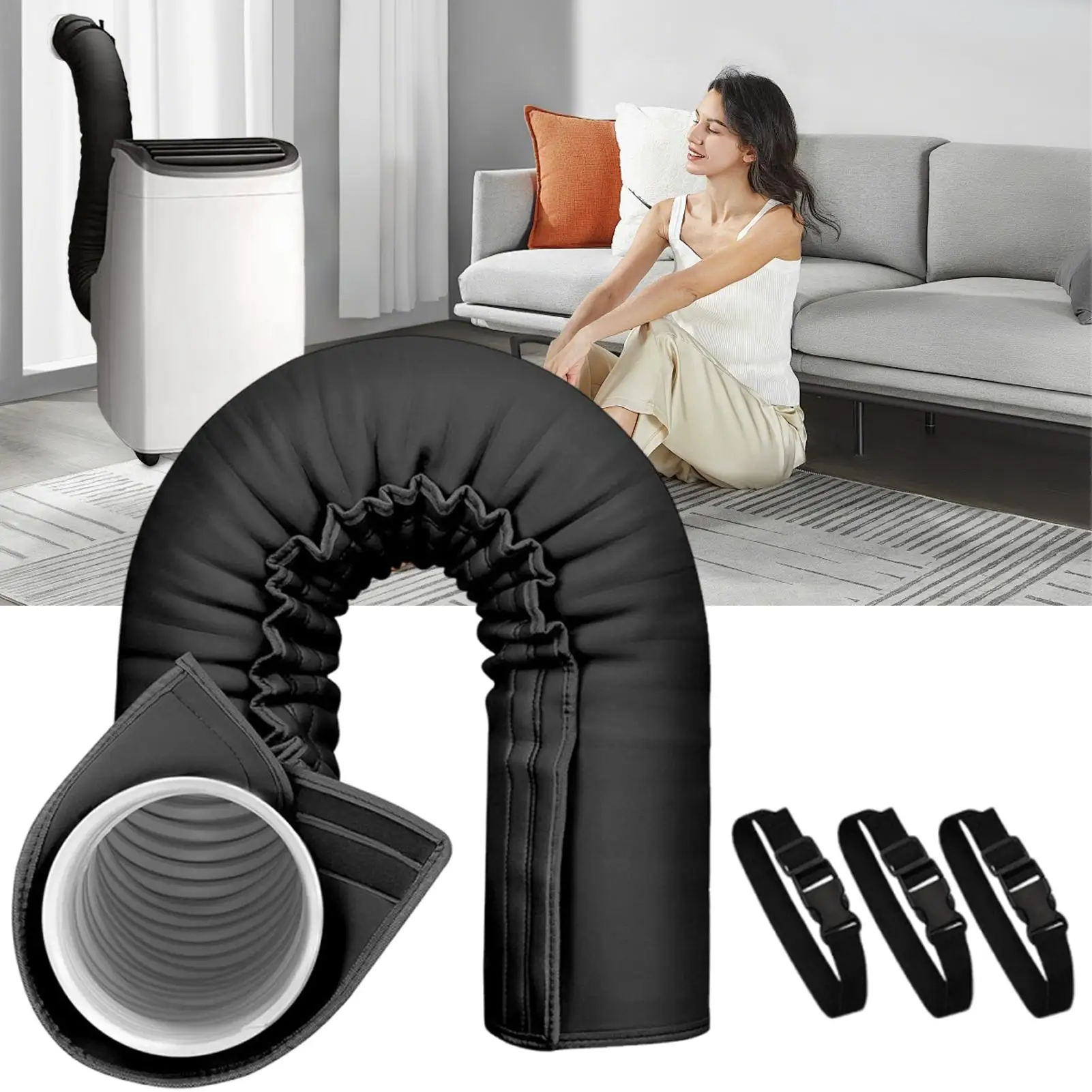 Portable Air Conditioner Hose Cover Wrap Fits Portable AC Hose Insulation Sleeve for 5" & 5.9" Diameter Exhaust Hose