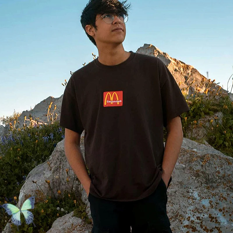 Travis Scott Brown Coffee T Shirt Men 