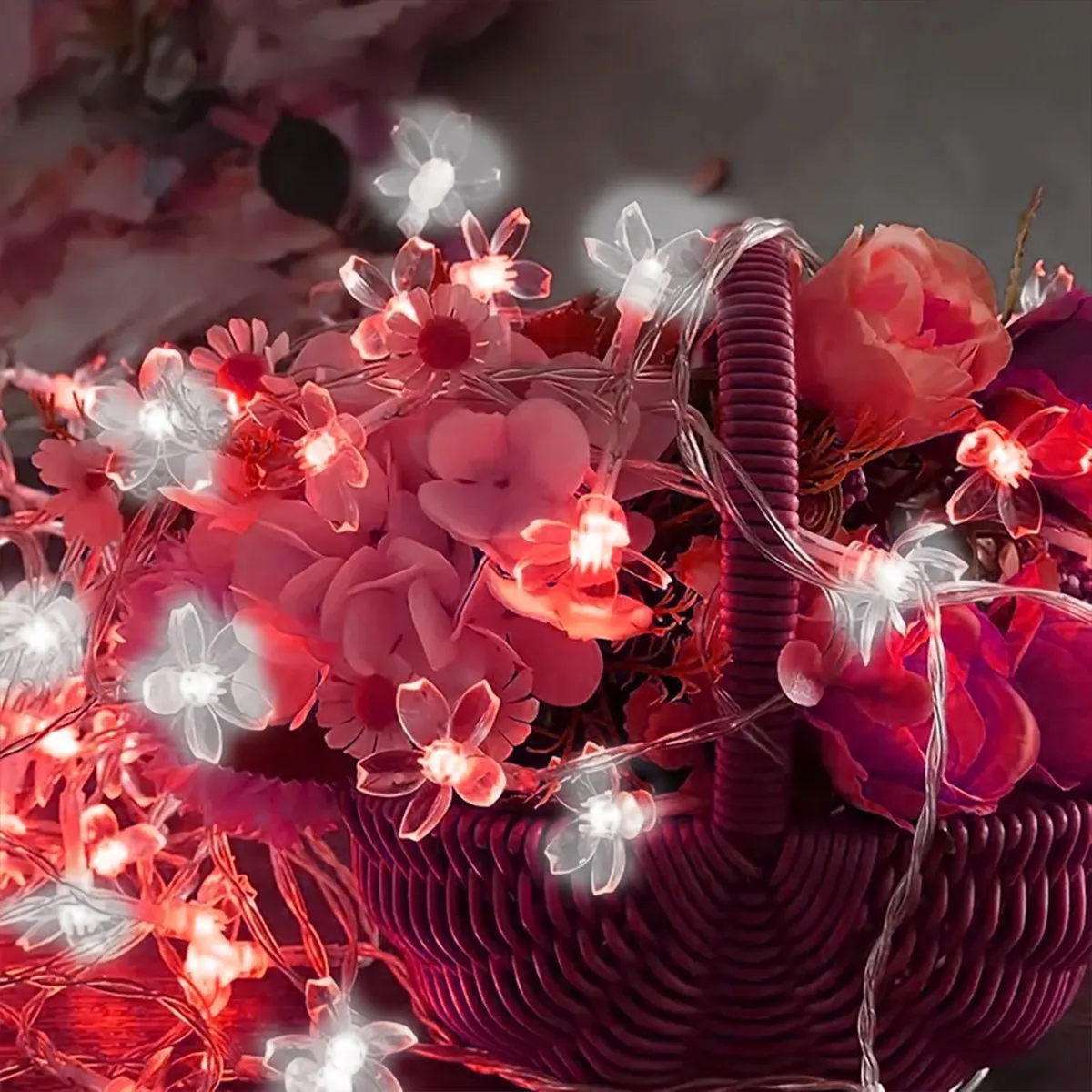 1 Stück 10 m 80 LED Kirschblüten-Blumen-Lichterkette mit 8 Beleuchtungsmodi, USB-betrieben, für Zuhause, Garten, Party, Festival, Dekoration – Detail 1