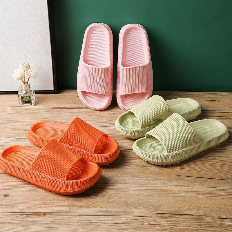 Dropship Men And Women Summer Bathroom Non-slip Slippers Korean