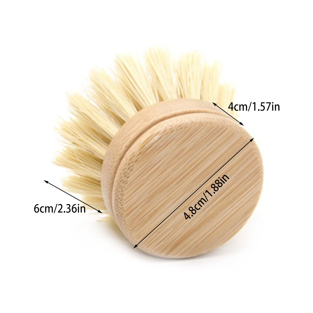 8 Pieces Wooden Kitchen Dish Brush Include Bamboo Scrub Cleaning Brush and  Replacement Brush Heads Dish Brush for Kitchen Room Cleaning Supplies